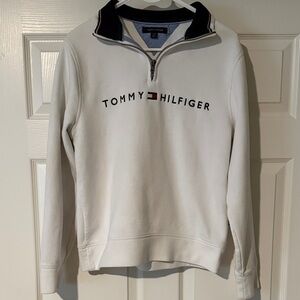 Tommy Hilfiger White Zip-Up Men's Sweater